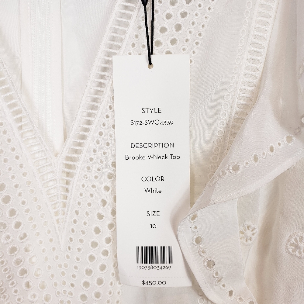 🆕️ Veronica Beard Brooke V-neck silk top - Picture 8 of 9